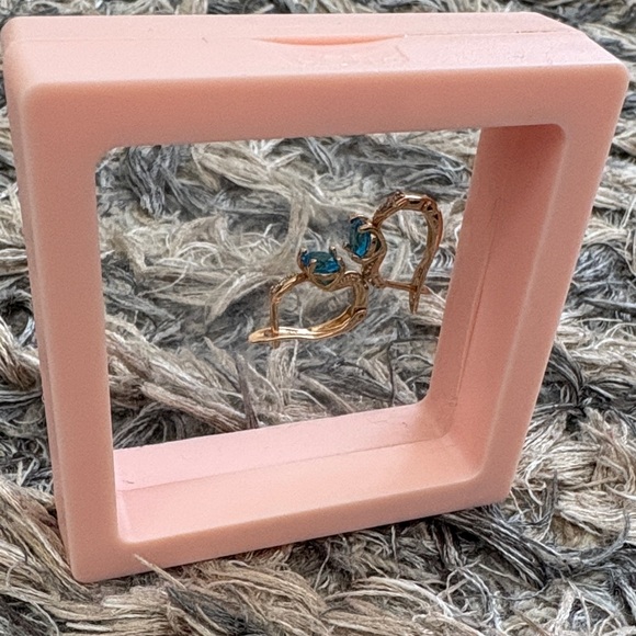 Elegant Blue Stone Earrings - Picture 4 of 5